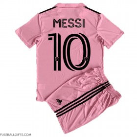 Inter Miami Lionel Messi #10 Fußballbekleidung Heimtrikot Kinder 2023-24 Kurzarm (+ kurze hosen)